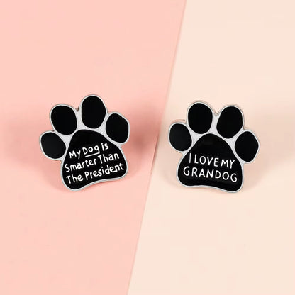 Black Dog Cat Paw Brooch Pins Cute Puppy Kitten Claw Enamel Pin Denim Jackets Shirt Lapel Pin Badge Animals Lover Jewelry Gifts